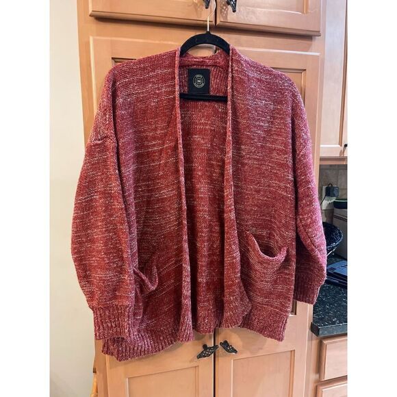Urban Outfitters Sweaters - Urban Outfitters Colie Cardigan Women XS Red Acrylic Open Front Pockets Ribbed